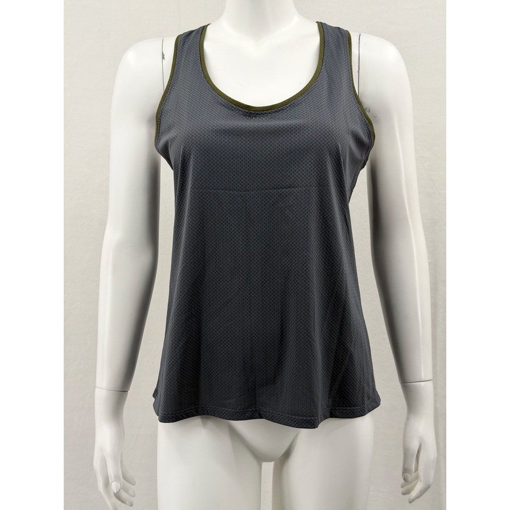 Botori Top Womens Medium Gray Racerback Diamond Tech Tank Equestrian Performance